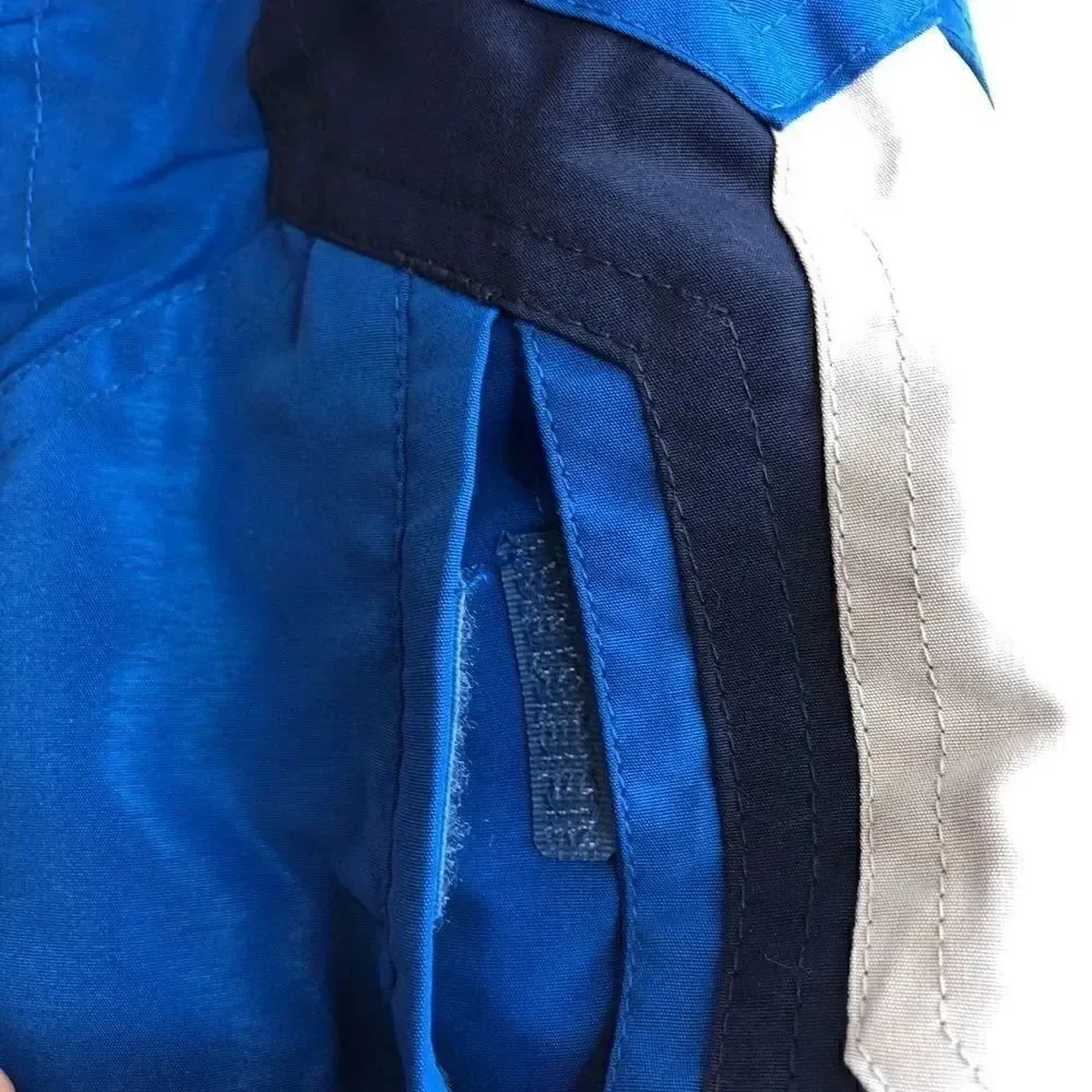 Blue winter coat size 12 months with removable hood
